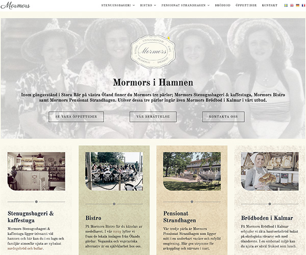 Hemsida Mormors i Hamnen - Portfolio Webb&Form