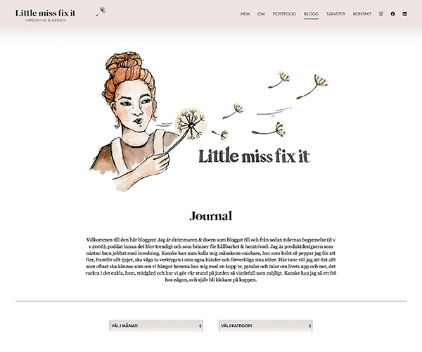 Hemsida Little miss fix it - Portfolio Webb&Form