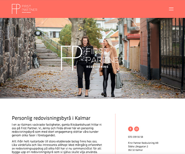 Hemsida First Partner - Portfolio Webb&Form