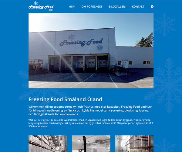 Hemsida Freezing Food Småland Öland - Portfolio Webb&Form