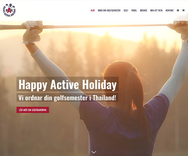 Hemsida Happy Active Holiday - Portfolio Webb&Form